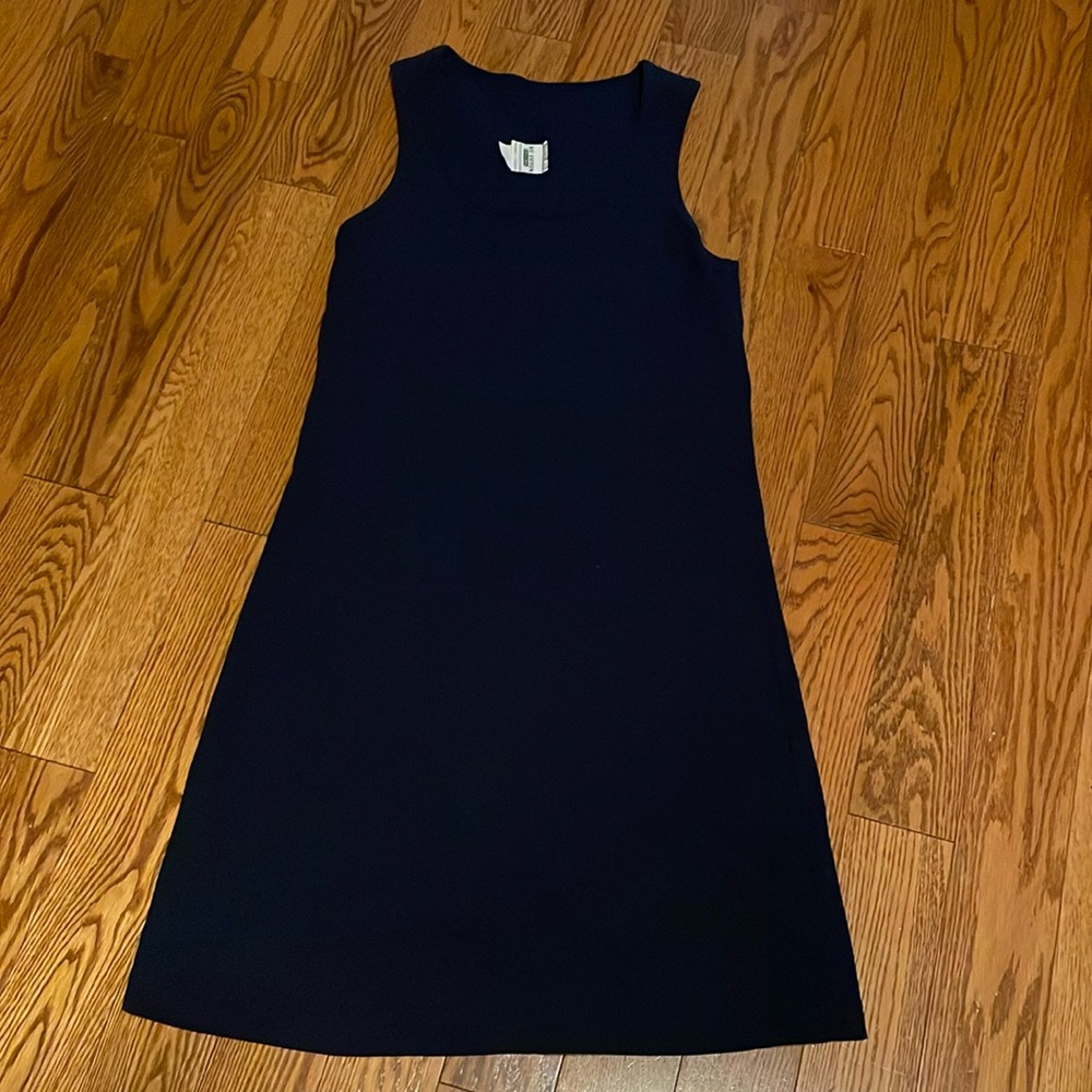 Navy blue cotton casual dress